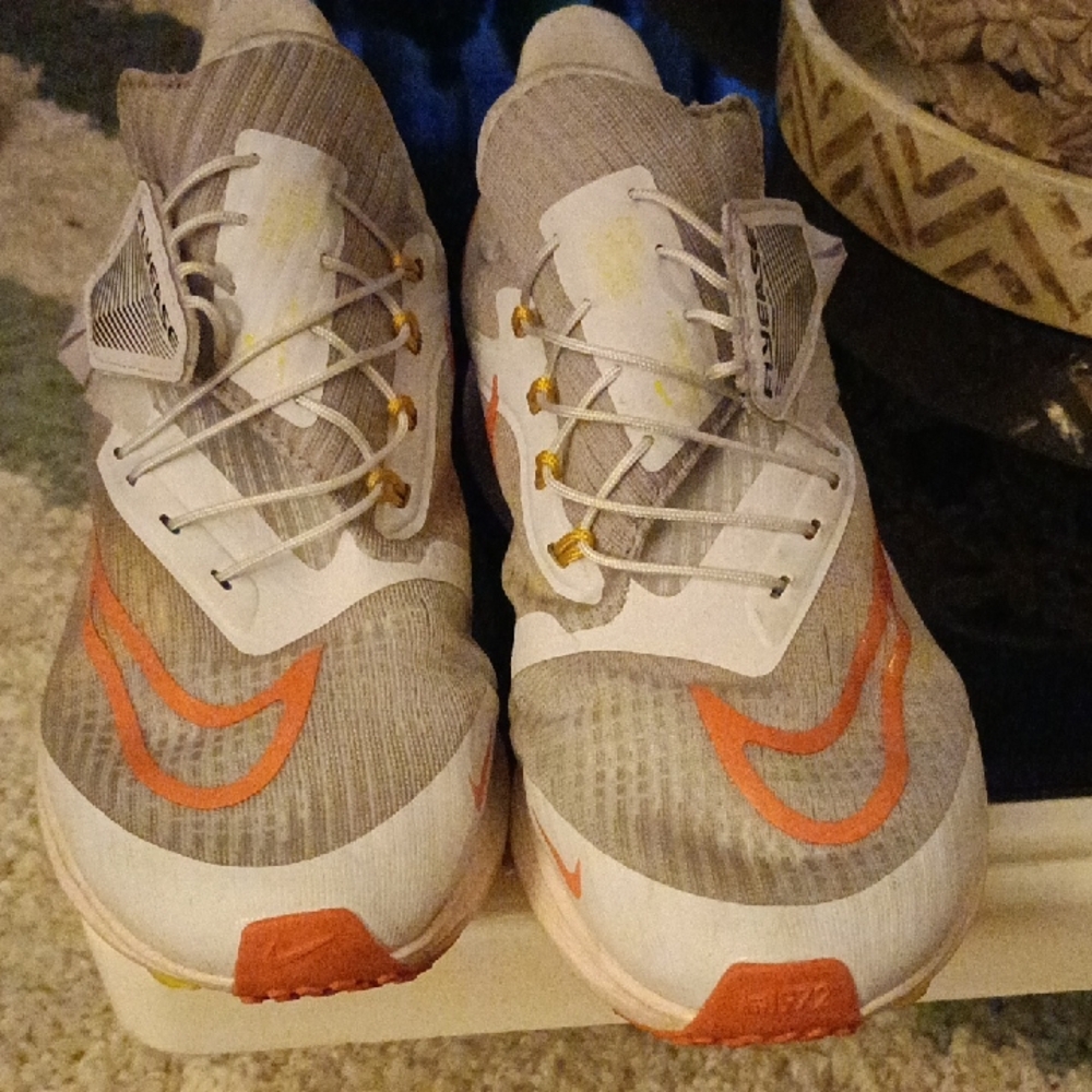 Kids Gray and Orange Athletic Shoes